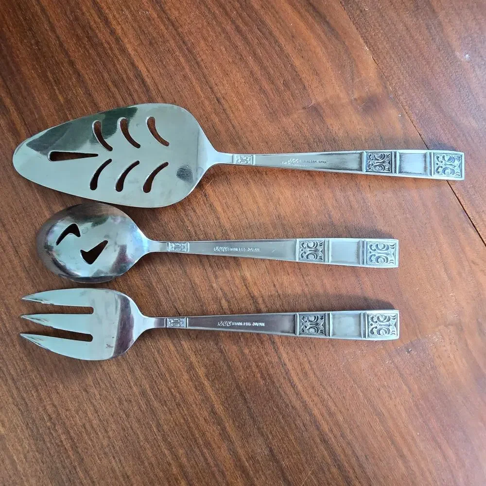 Vintage Towle SCC Supreme Cutlery Japan Stainless Steel Serveware 3 Piece MCM